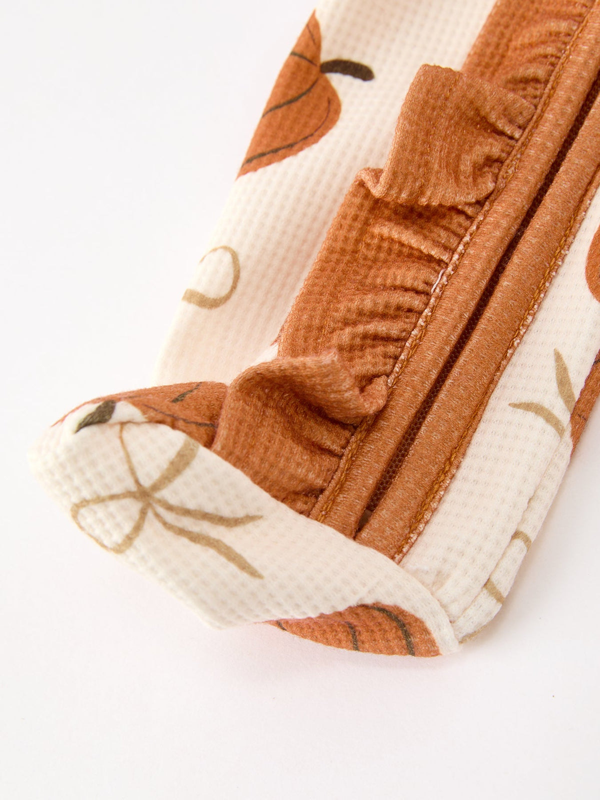Fall Pumpkin Ruffle Zip Sleeper