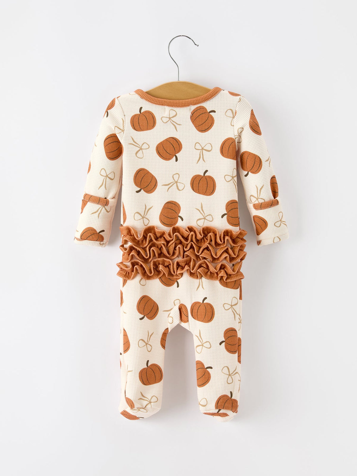 Fall Pumpkin Ruffle Zip Sleeper