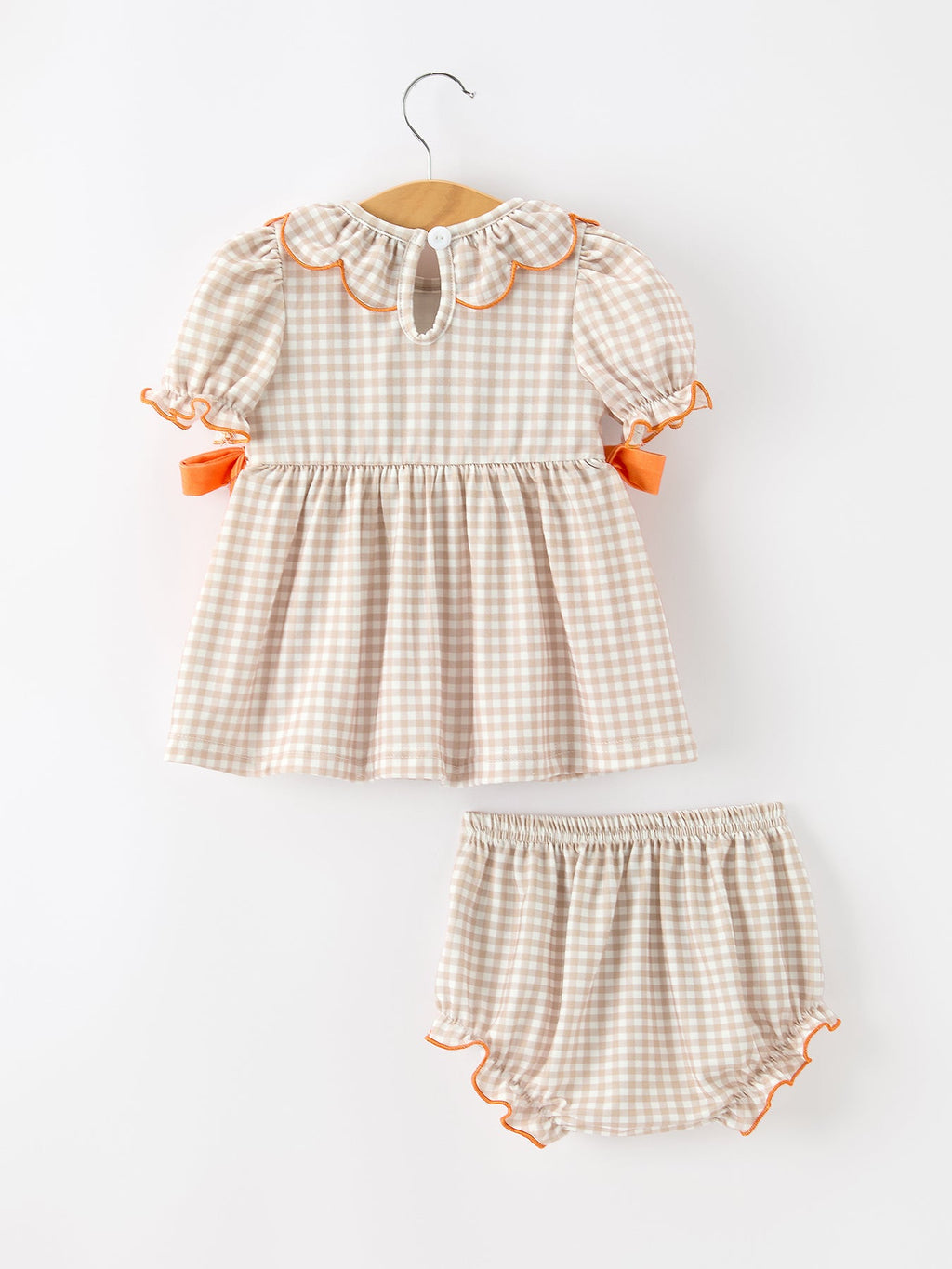 Girls Thanksgiving Turkey Smocked Dress & Bloomer Set