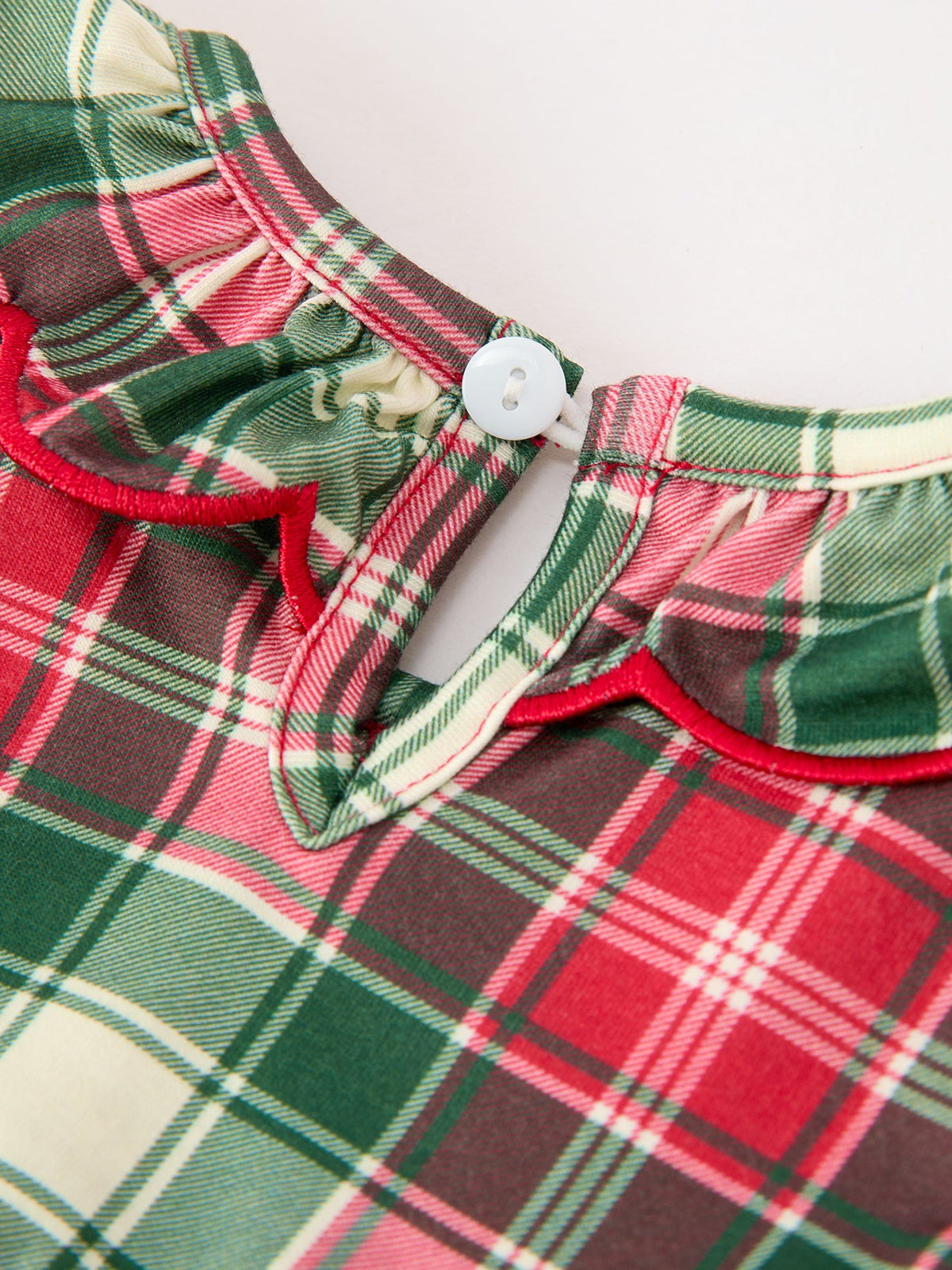 Girls Christmas Plaid Smocked Bloomer Set