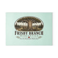 Frisby Branch Mercantile Glass Cutting Board — Rustic Tree Logo Kitchen Decor