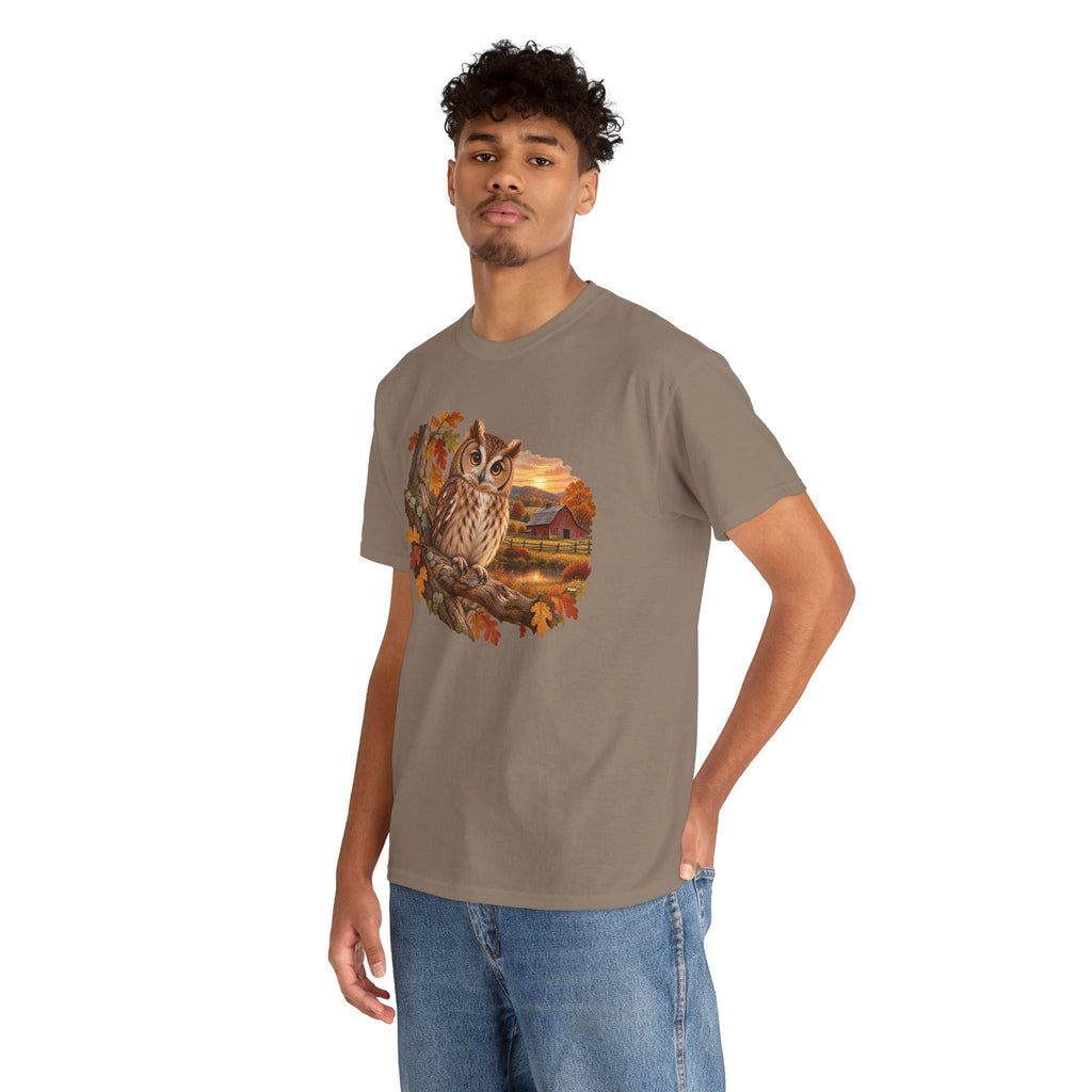Owl Autumn Tee — Vintage Fall Owl Graphic T-Shirt