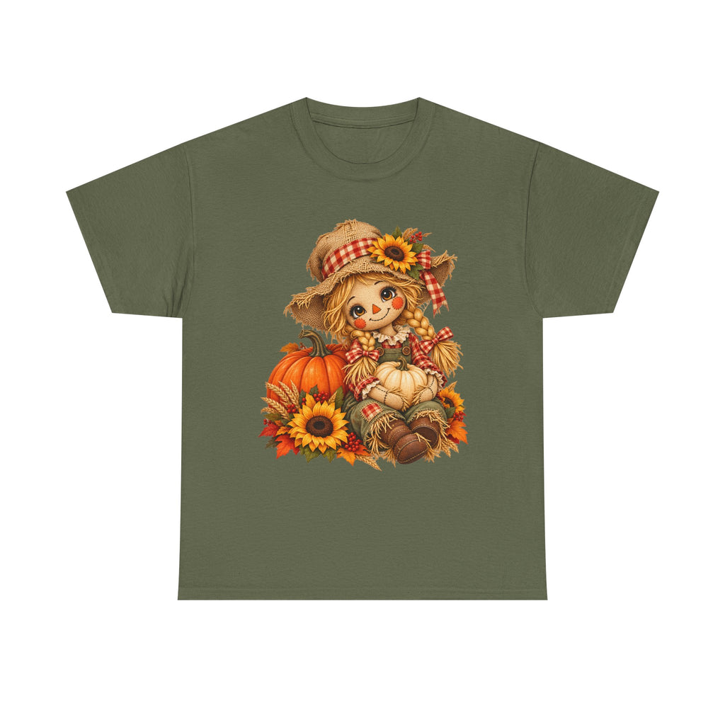 Autumn Scarecrow Tee — Cute Fall Pumpkin & Sunflower Graphic