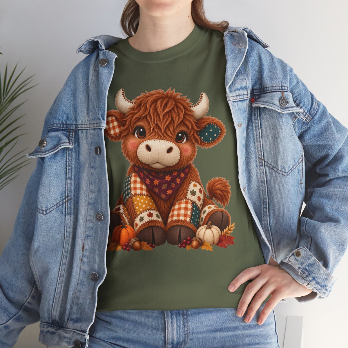 Patchwork Fall Cow T-Shirt