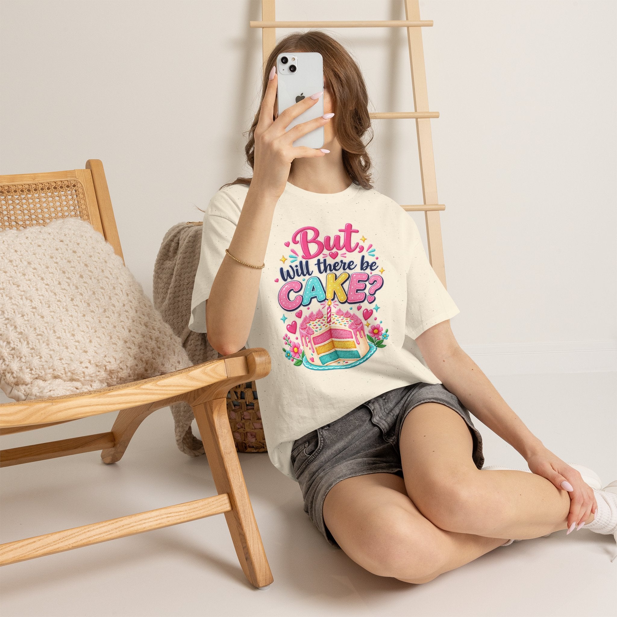 'But Will There Be Cake?' Birthday T‑Shirt — Funny Celebration Tee