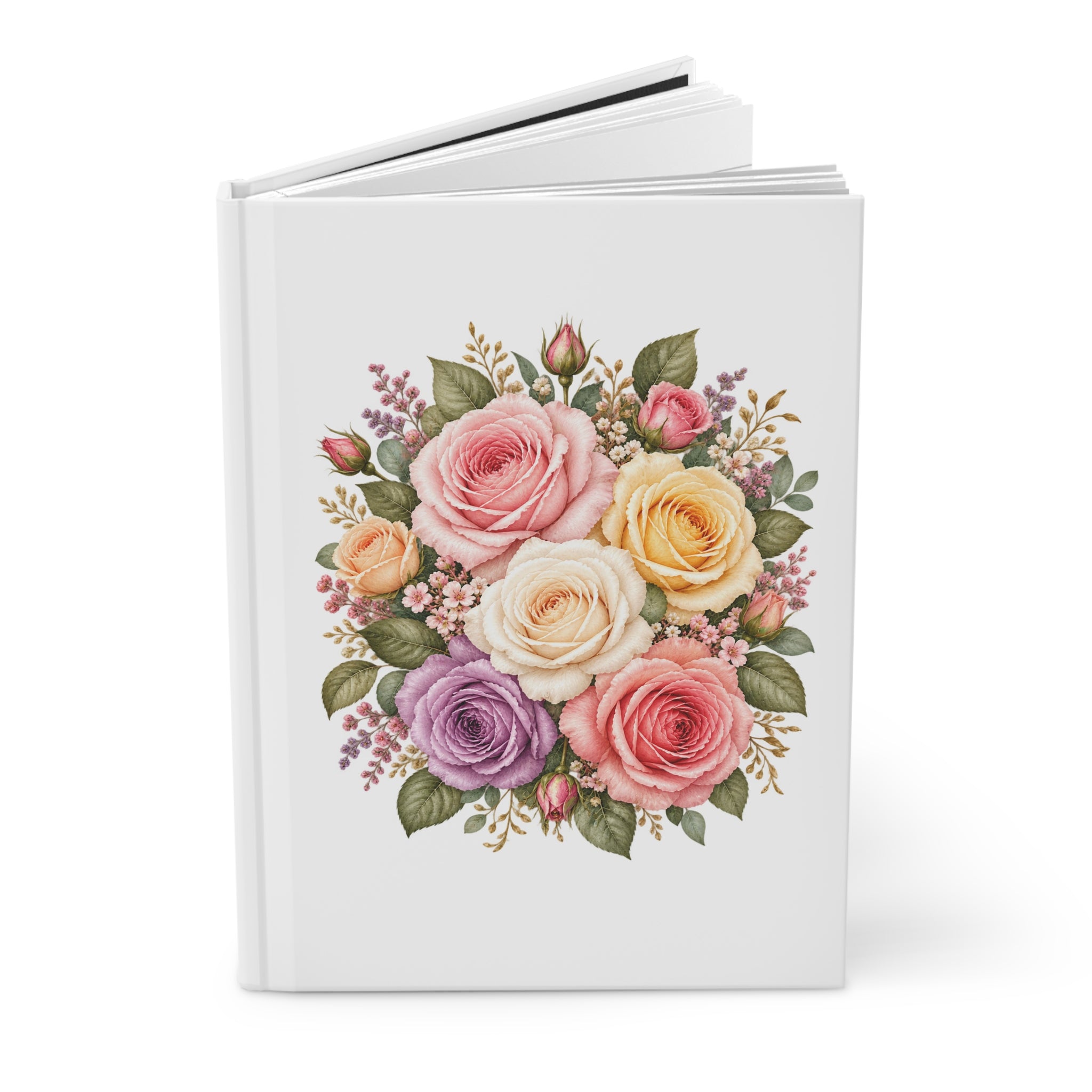 Floral Roses Hardcover Journal — Matte Keepsake Notebook