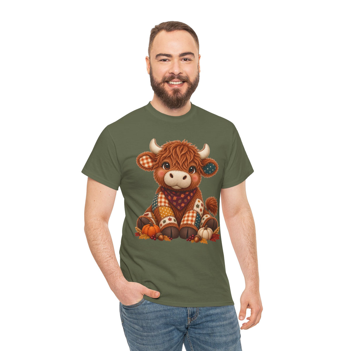 Patchwork Fall Cow T-Shirt