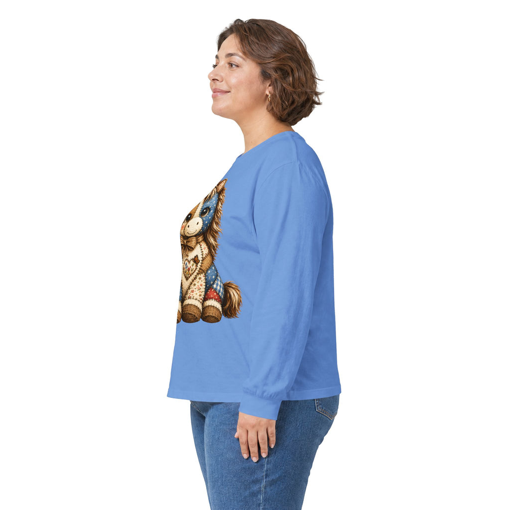 Patriotic Patchwork Pony Long Sleeve Tee