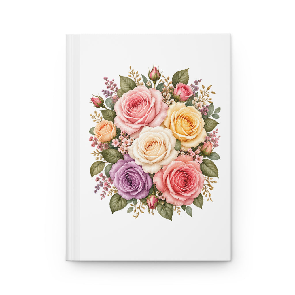 Floral Roses Hardcover Journal — Matte Keepsake Notebook