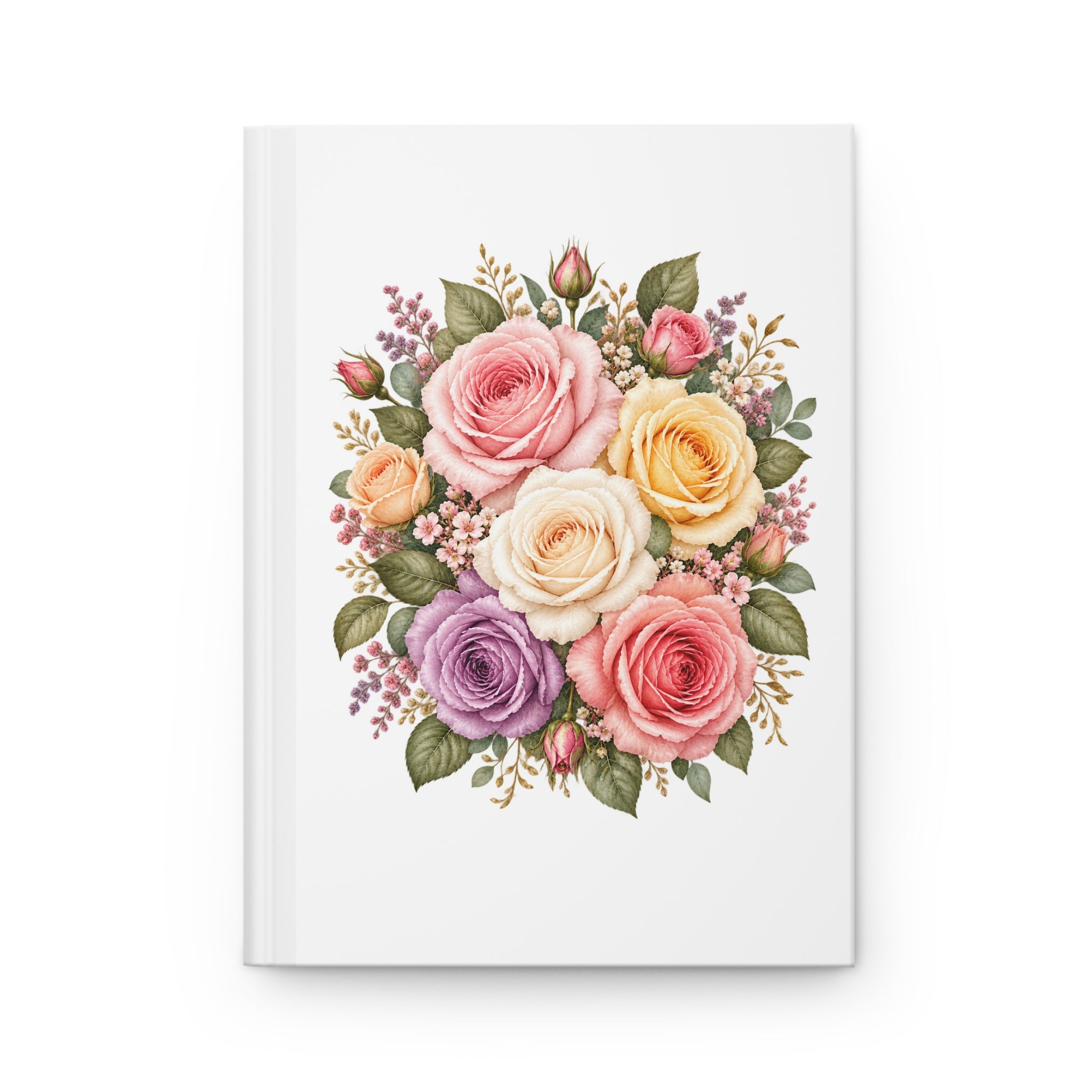 Floral Roses Hardcover Journal — Matte Keepsake Notebook