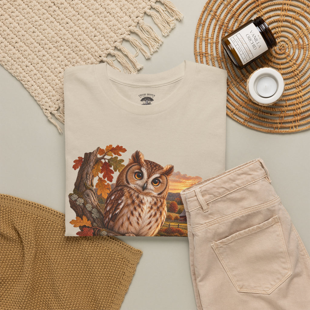 Owl Autumn Tee — Vintage Fall Owl Graphic T-Shirt