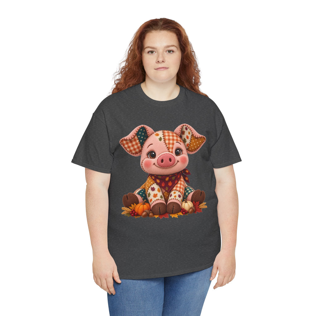 Patchwork Fall Pig T-Shirt