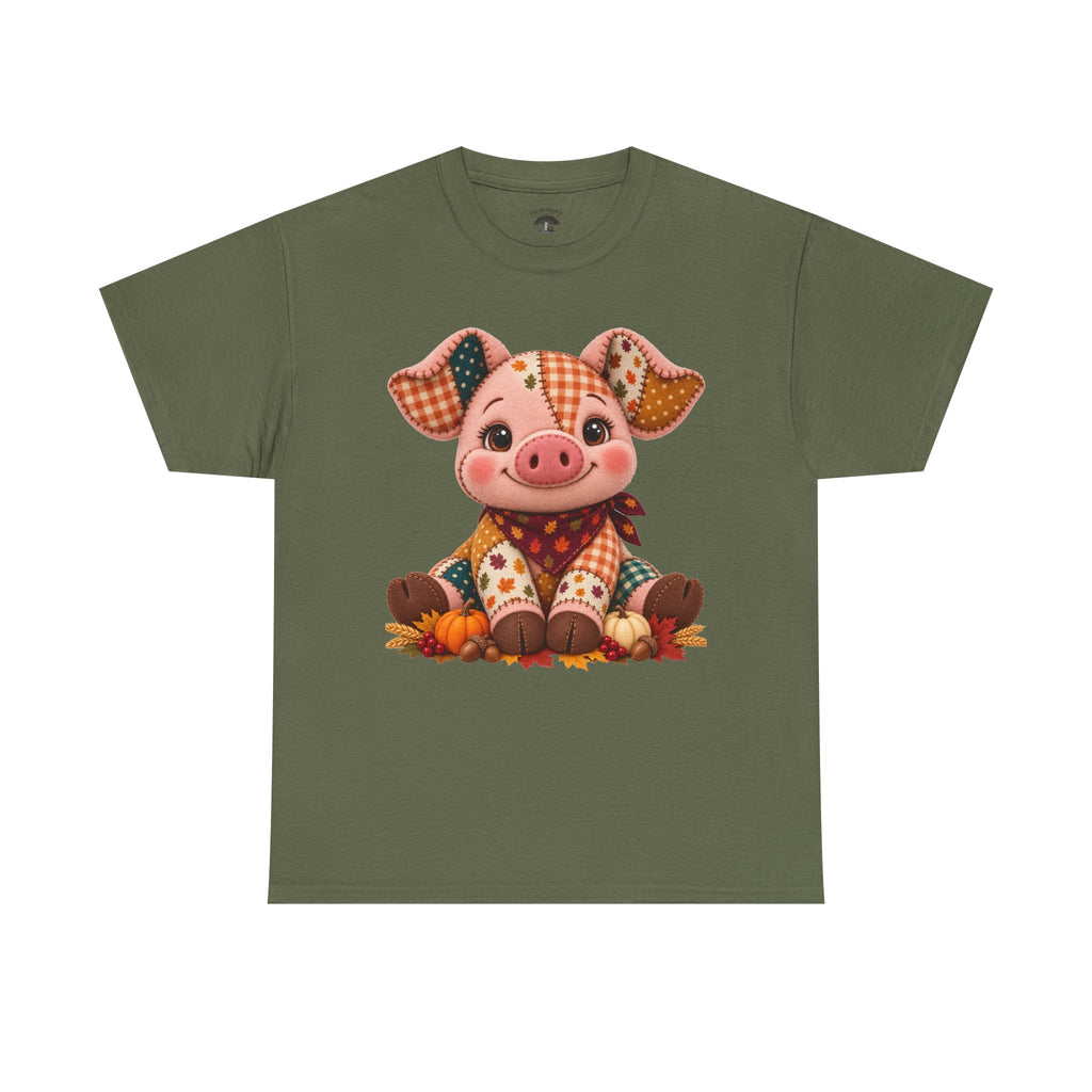 Patchwork Fall Pig T-Shirt