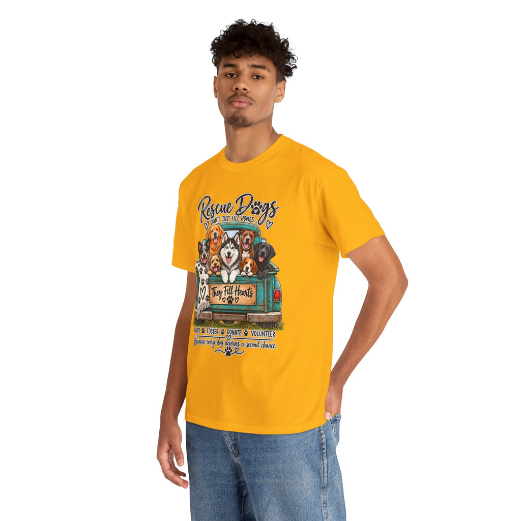 Rescue Dogs Truck T-Shirt — 'They Fill Hearts' Shelter Rescue Tee