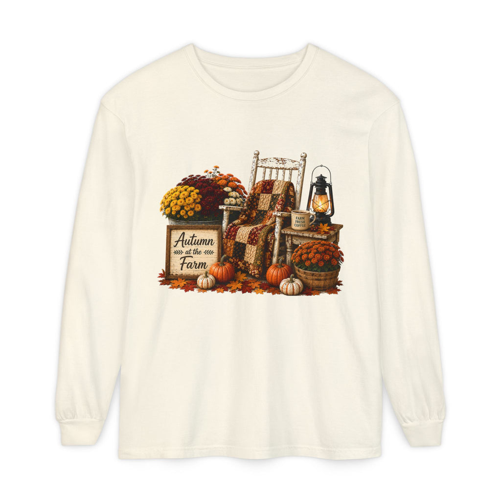 Autumn on the Farm Long Sleeve Tee — Cozy Fall Harvest Graphic Shirt