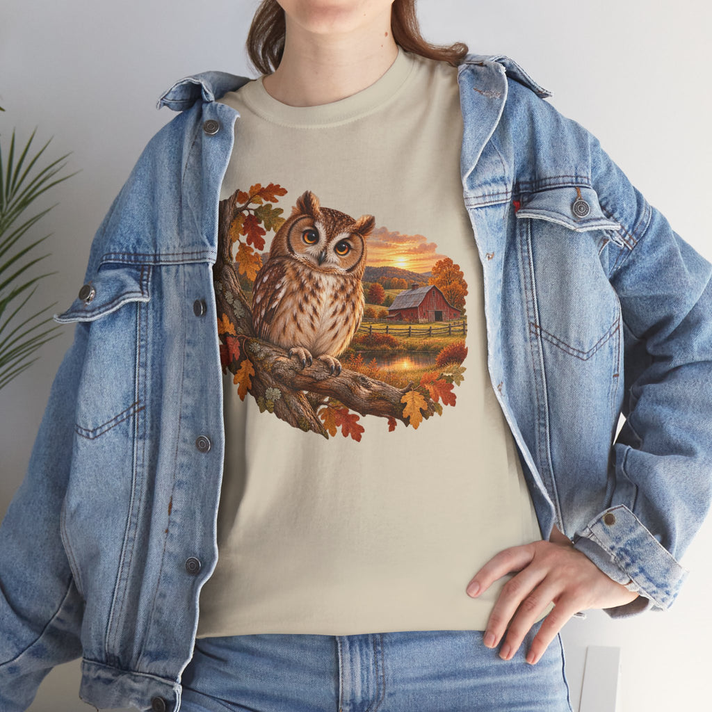 Owl Autumn Tee — Vintage Fall Owl Graphic T-Shirt