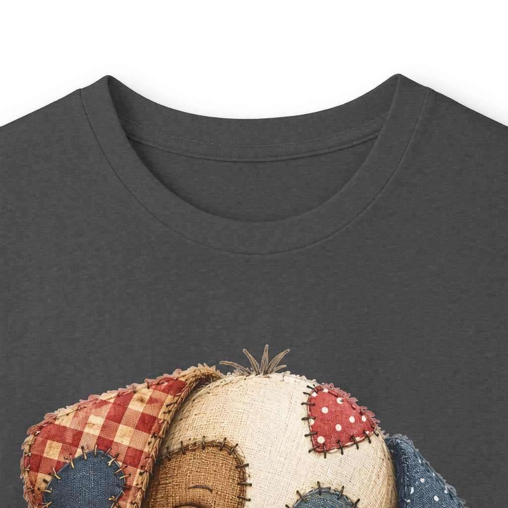 Cute Patchwork Puppy Long Sleeve Tee — Adorable Valentine Dog Graphic Shirt