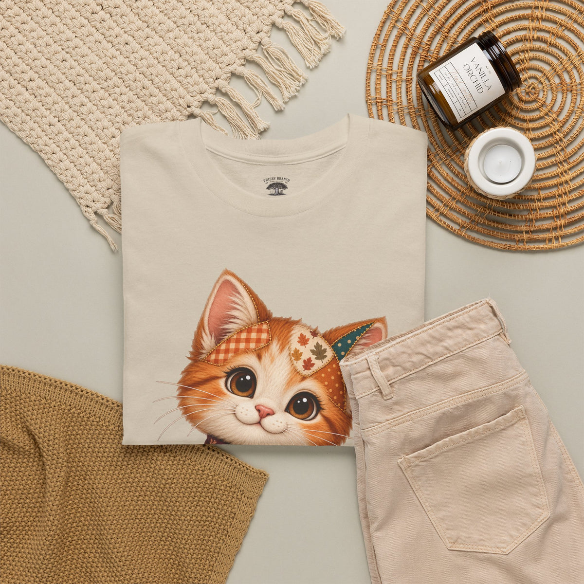 Patchwork Fall Kitten T-Shirt