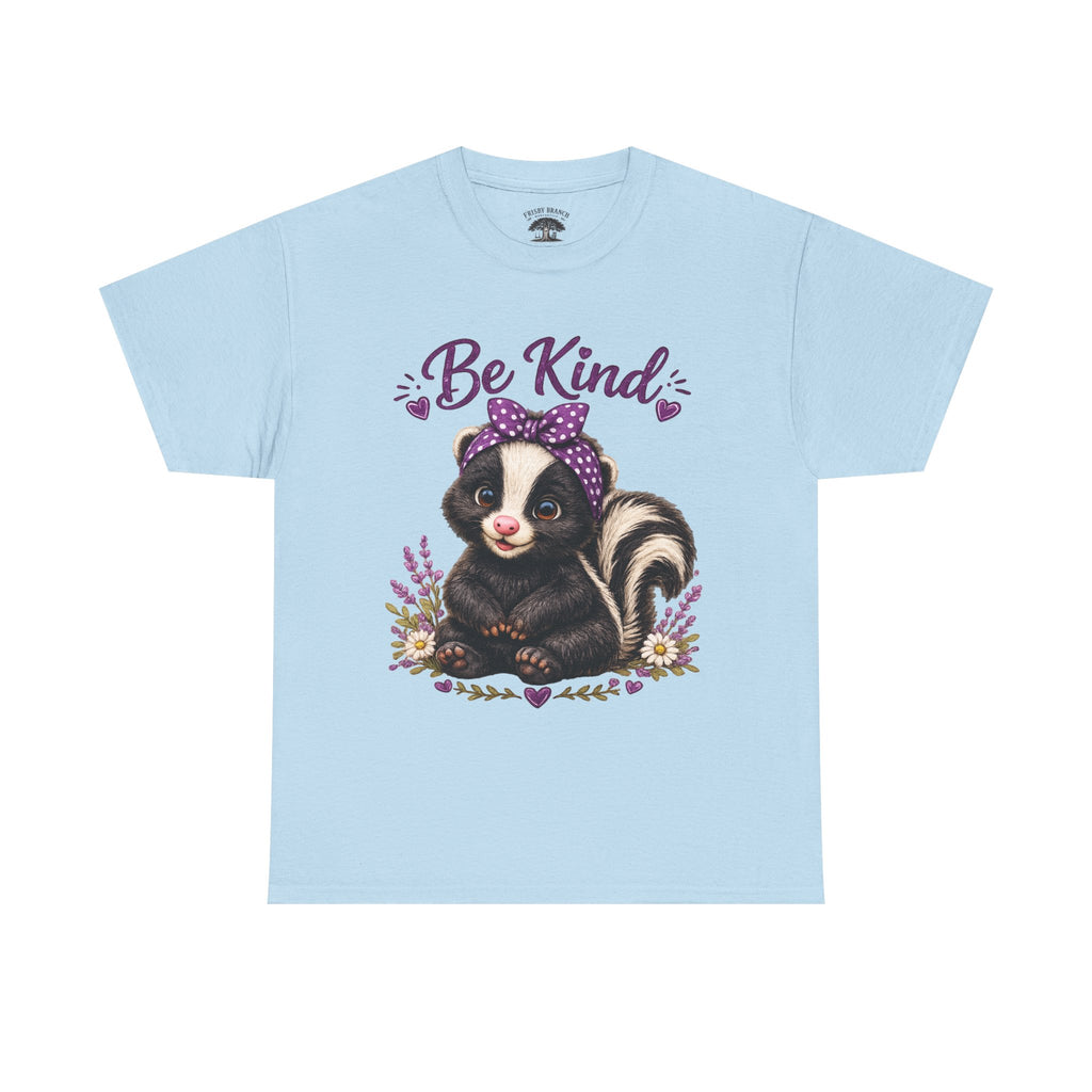 Be Kind Skunk T-Shirt — Cute Floral Graphic Tee