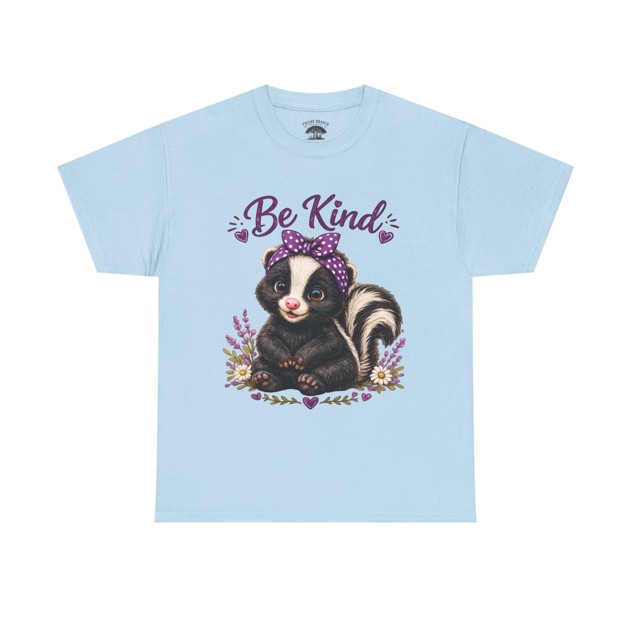 Be Kind Skunk T-Shirt — Cute Floral Graphic Tee