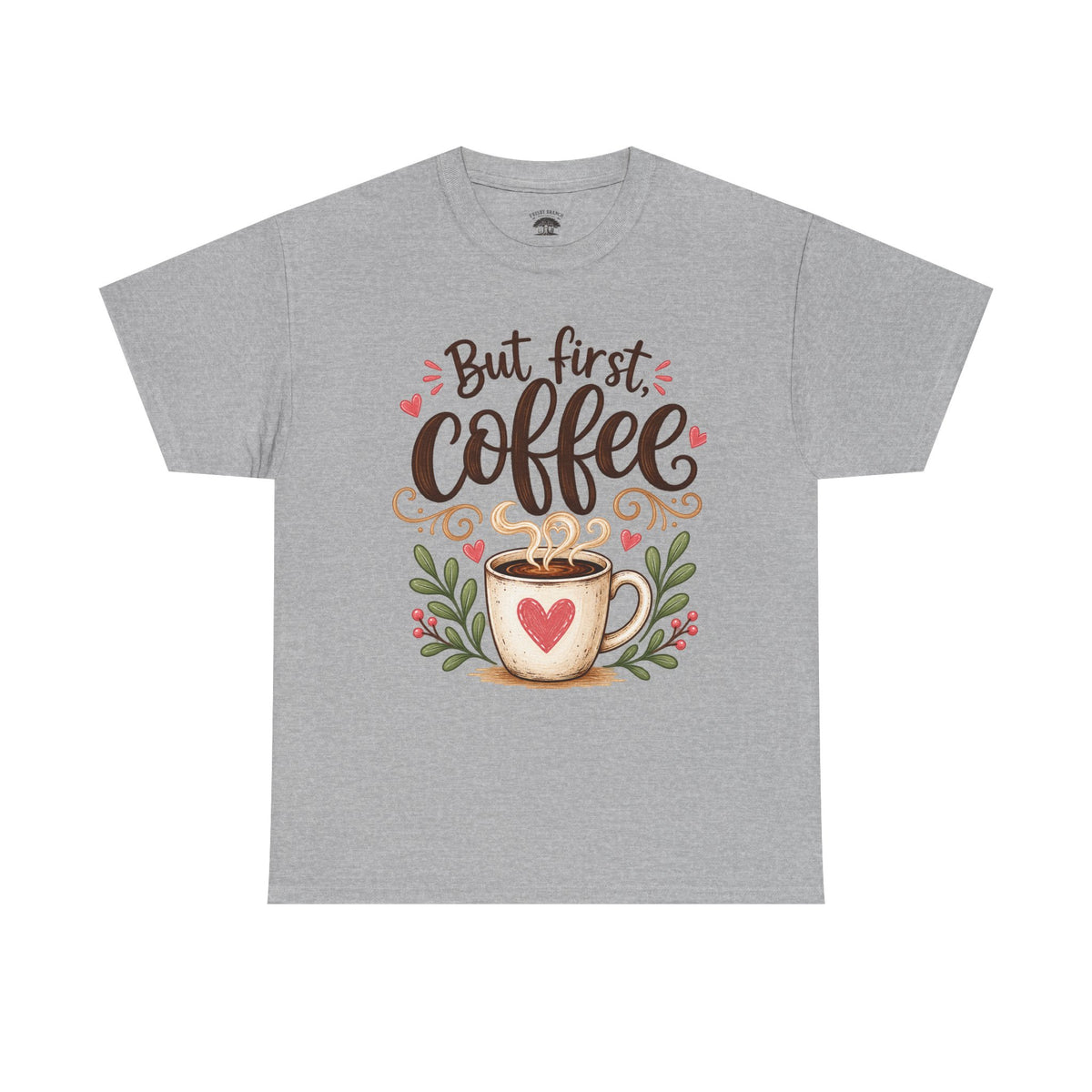 But First Coffee T-Shirt — Cute Floral Coffee Cup Tee