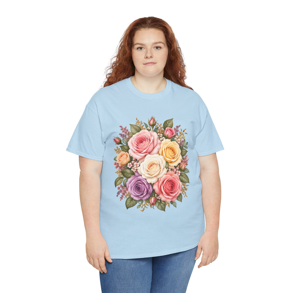 Floral Rose Bouquet T‑Shirt — Vintage Pastel Garden Tee