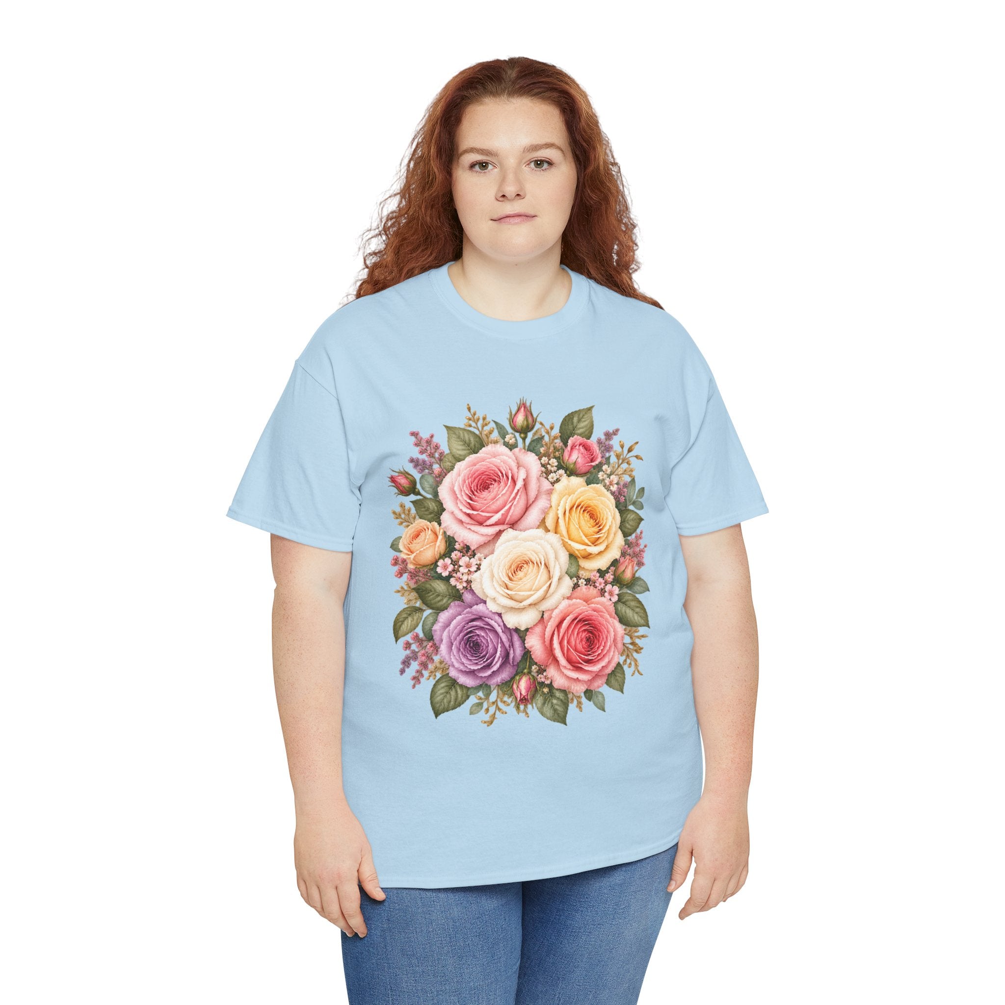Floral Rose Bouquet T‑Shirt — Vintage Pastel Garden Tee