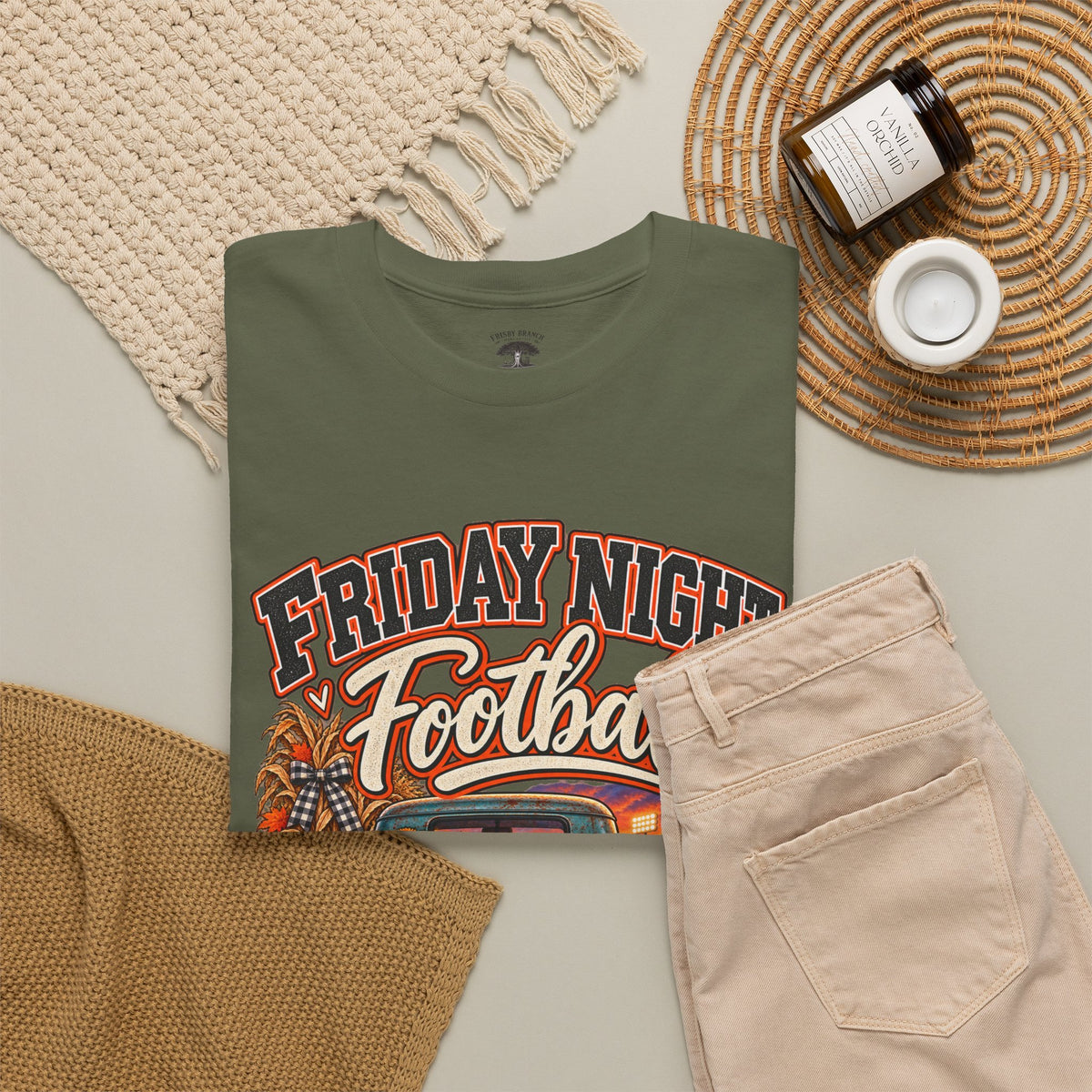 Friday Night Football Vintage Truck Tee – Fall Tailgate & Game Day Shirt