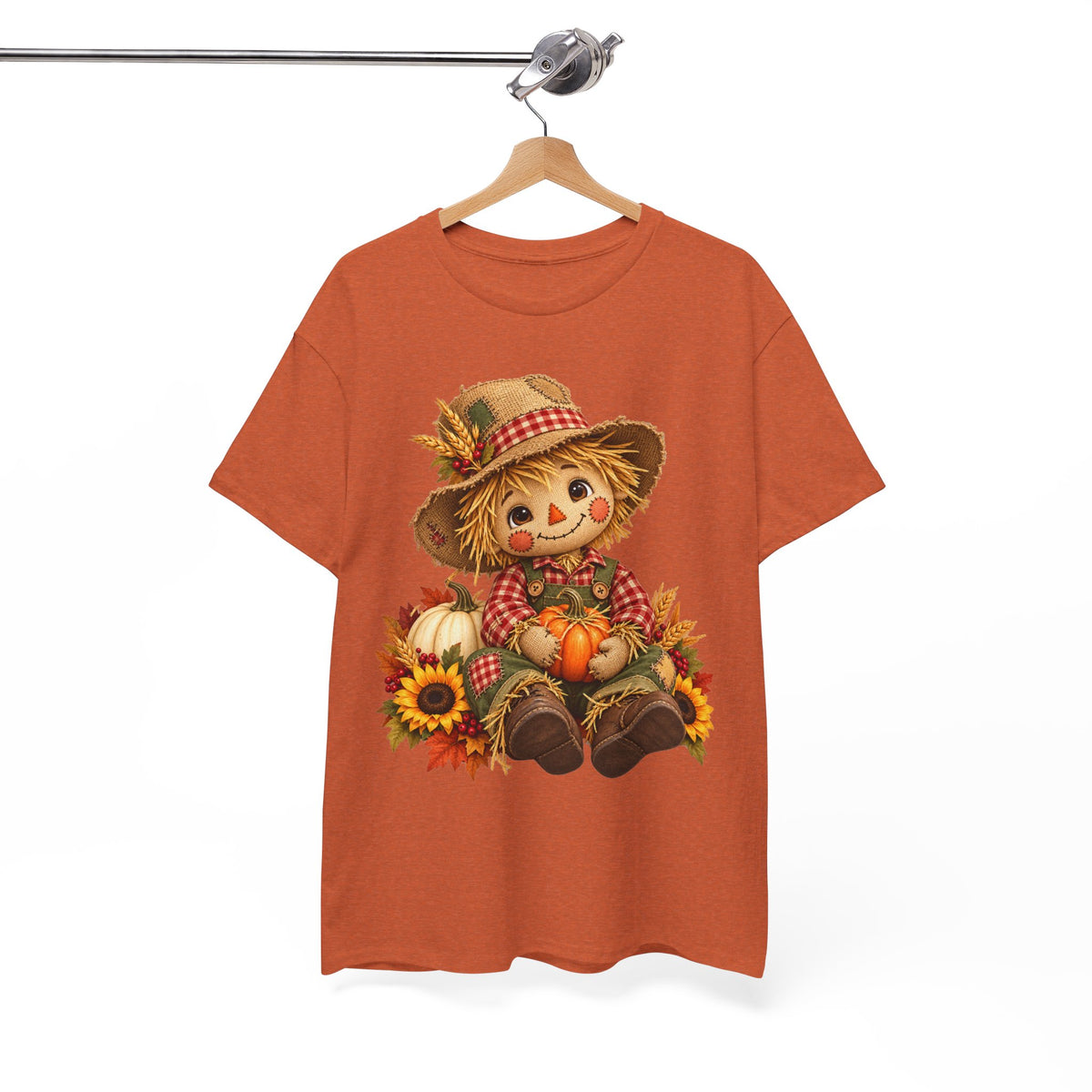 Autumn Scarecrow Tee — Cute Fall Harvest Pumpkin Shirt