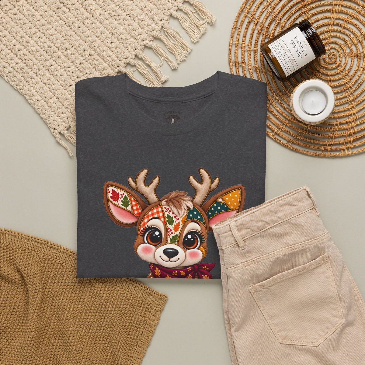 Patchwork Fall Deer T-Shirt