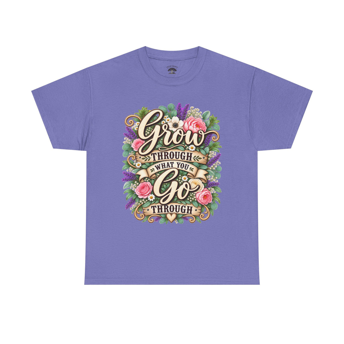 Inspirational Floral Tee — “Grow Through What You Go Through” Motivational T‑Shirt