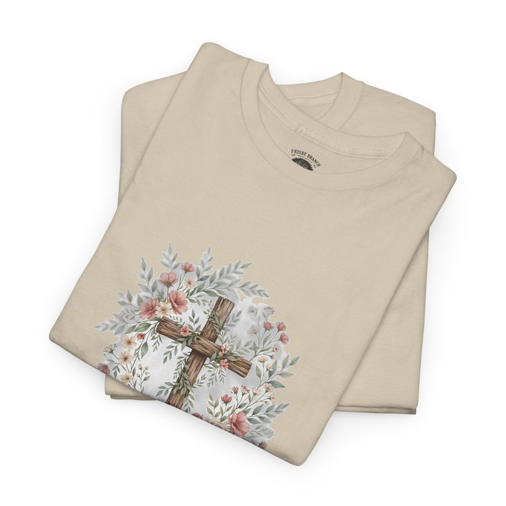 Faith Over Fear T-Shirt — Floral Cross Christian Graphic Tee