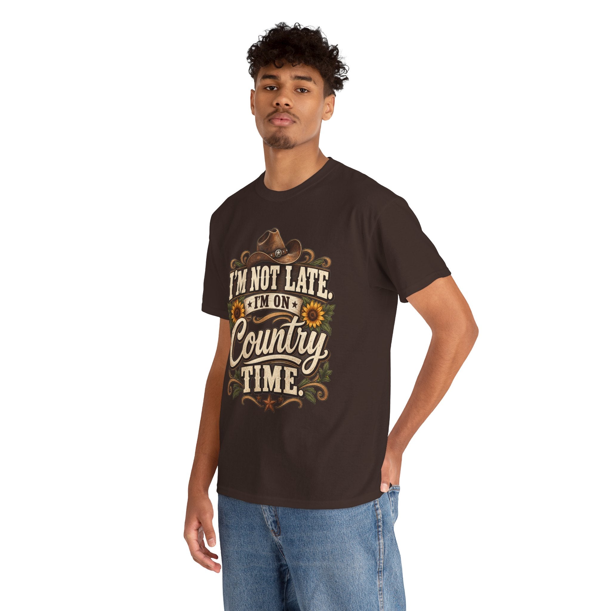 Country Time Tee — “I’m Not Late, I’m On Country Time” Vintage Cowboy T-Shirt