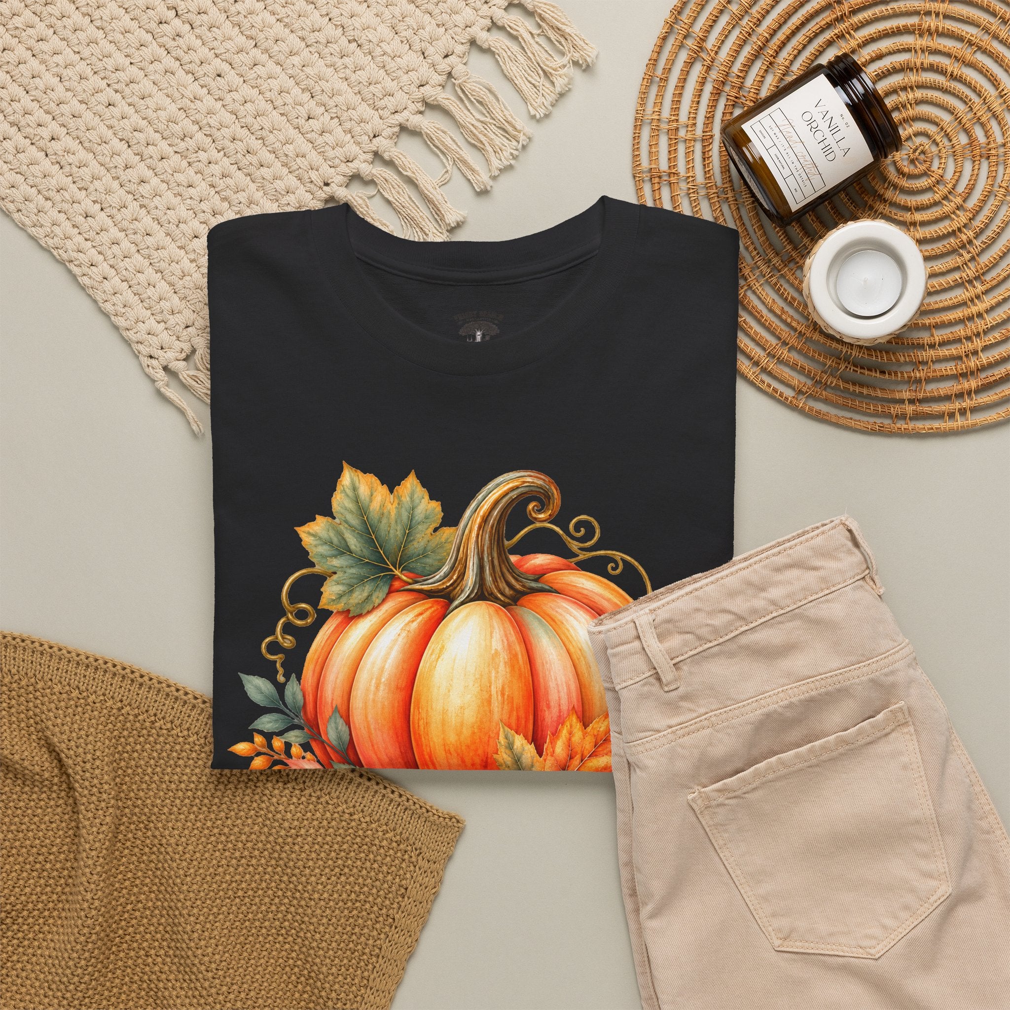 Pumpkin Autumn Graphic Tee — Fall Harvest Shirt