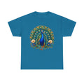 Peacock Floral Tee - Vibrant Blue Peacock Graphic Shirt