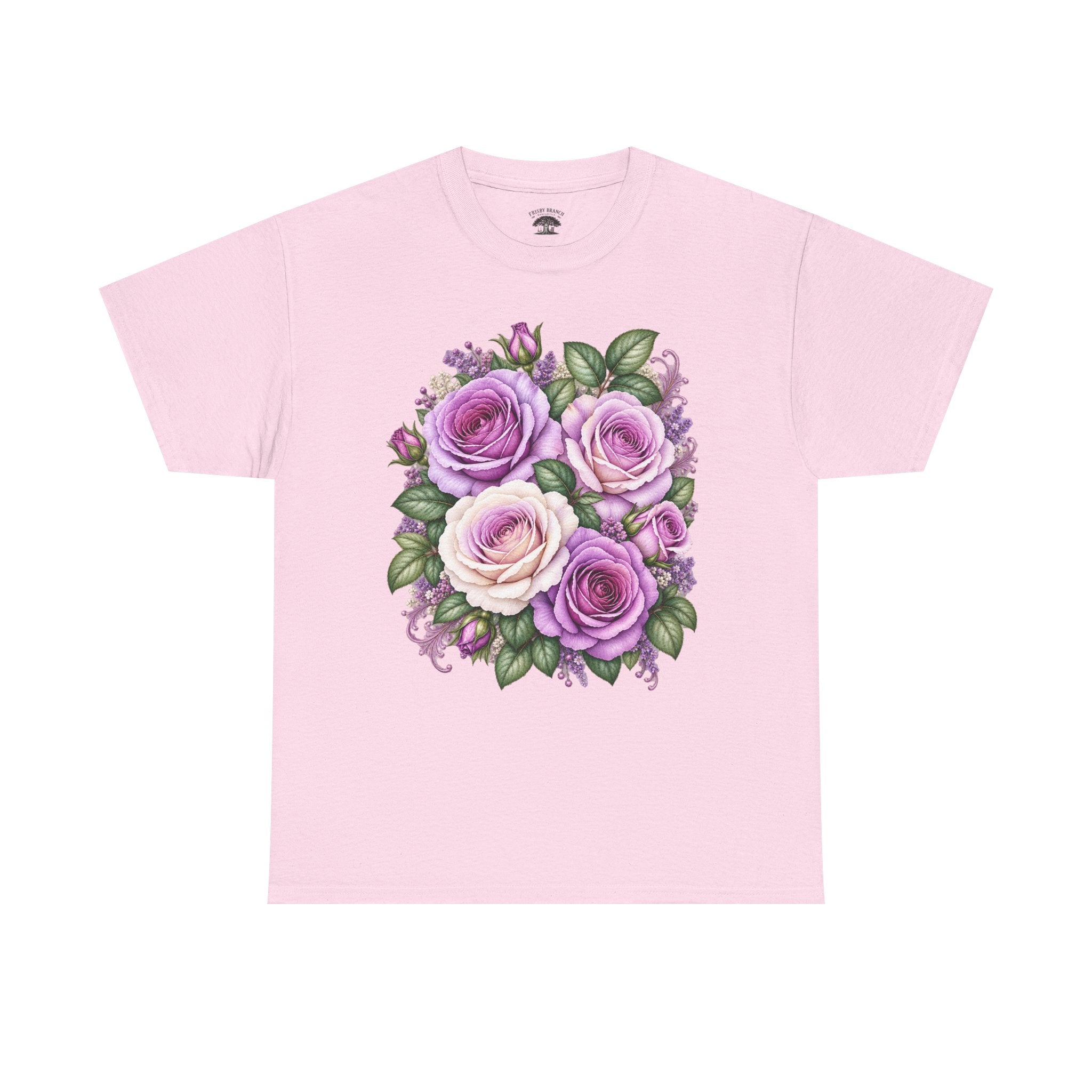 Purple Rose Bouquet T-Shirt — Vintage Floral Graphic Tee for Women & Men