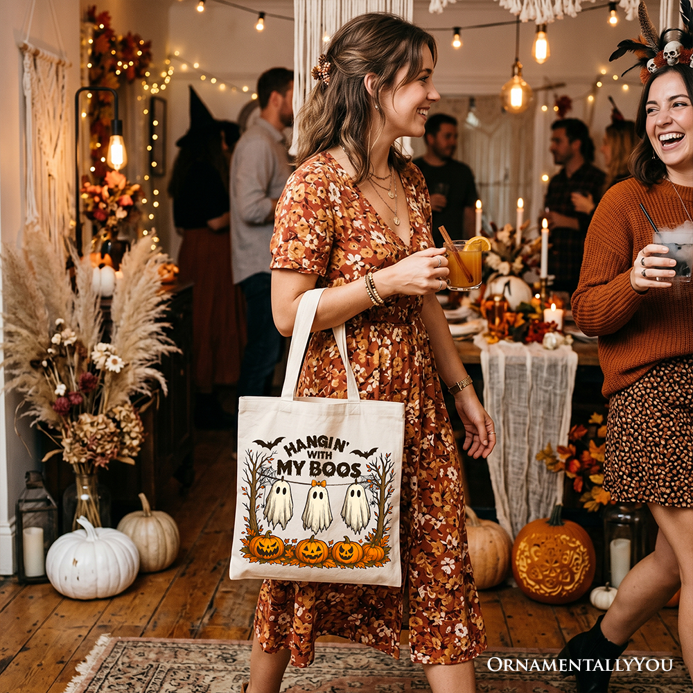 Hangin' With My Boos Halloween Tote Bag