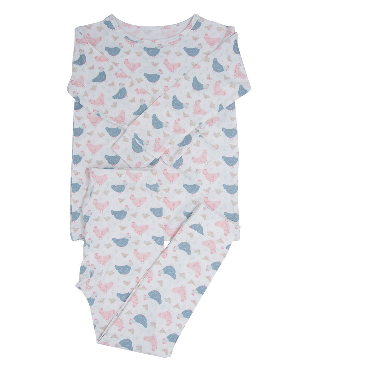 Pink Farm Hens Bamboo Kids Pajama Set