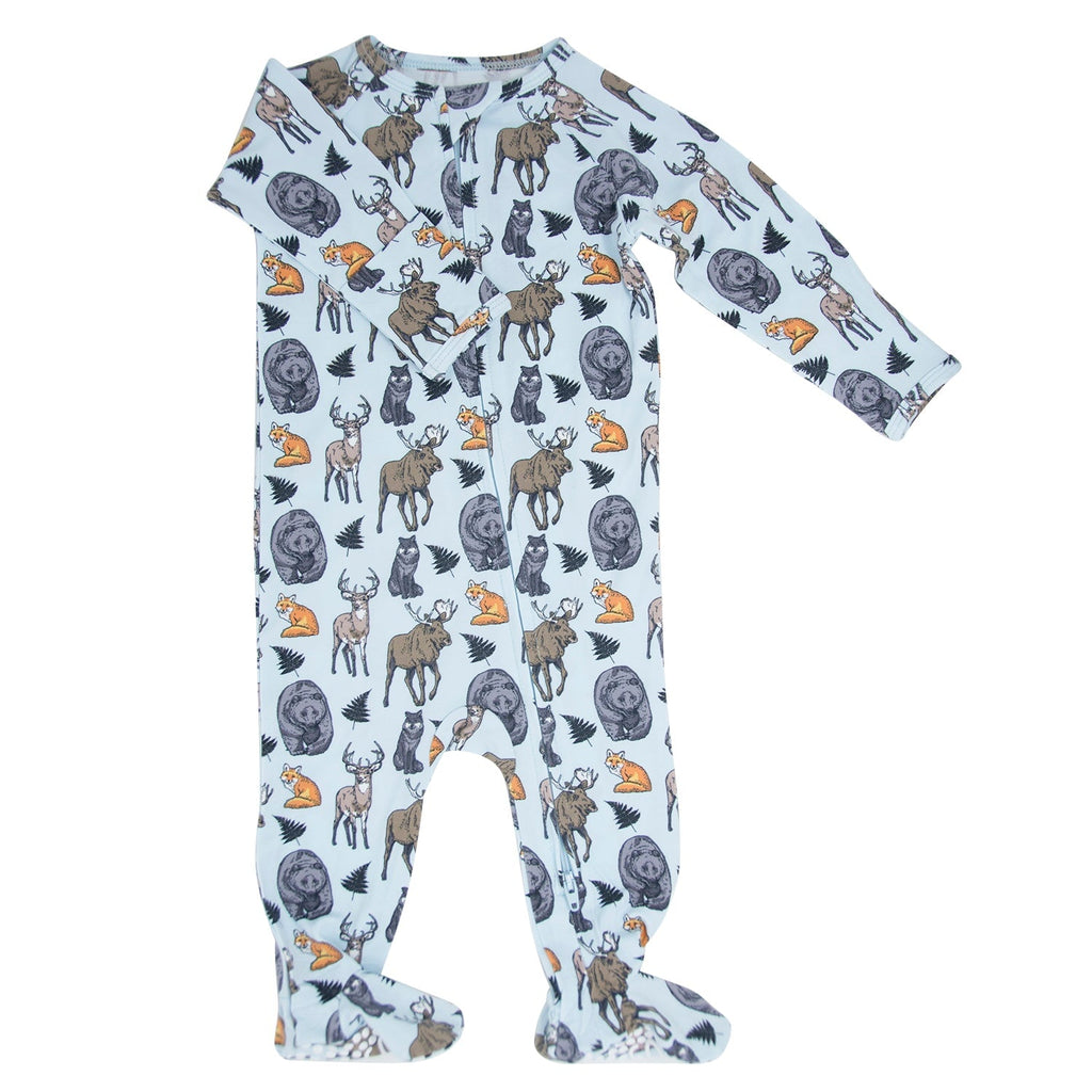 Into the Wild Bamboo Baby Zipper Footie