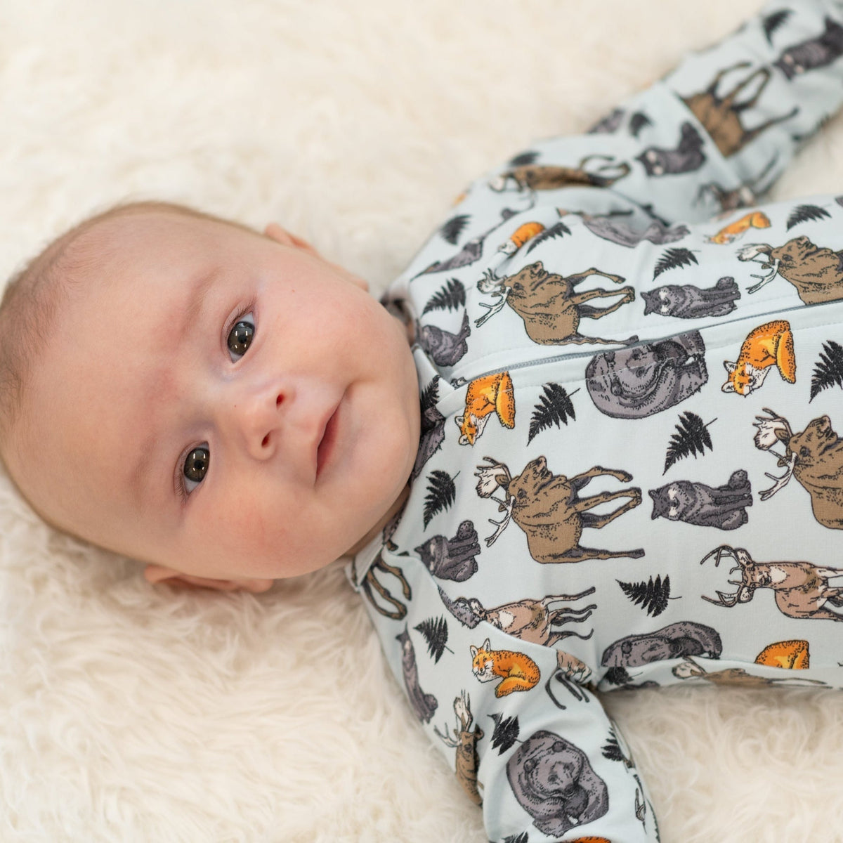 Into the Wild Bamboo Baby Zipper Footie