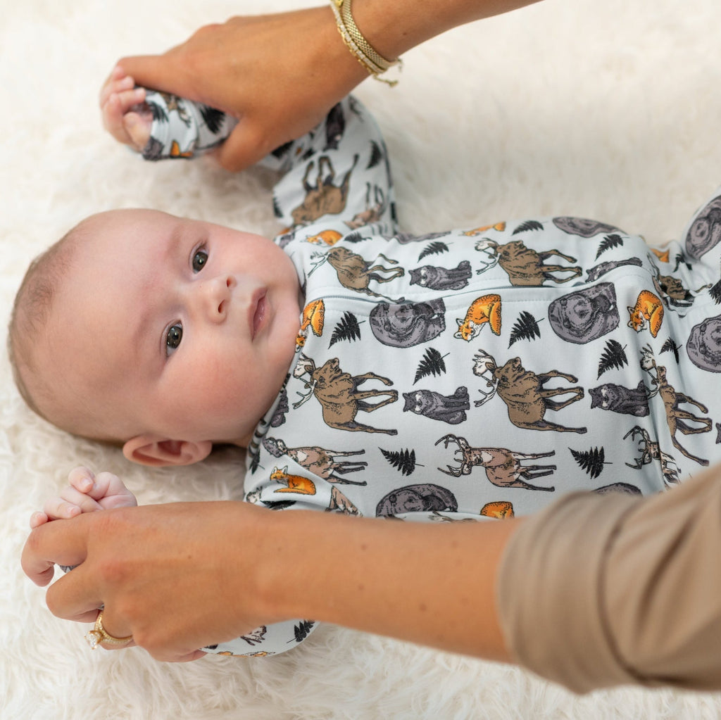 Into the Wild Bamboo Baby Zipper Footie