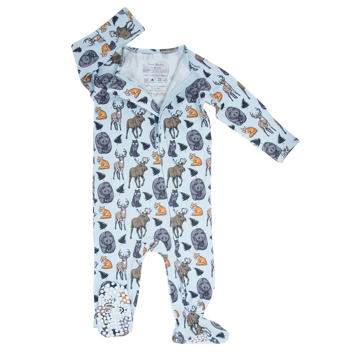 Into the Wild Bamboo Baby Zipper Footie