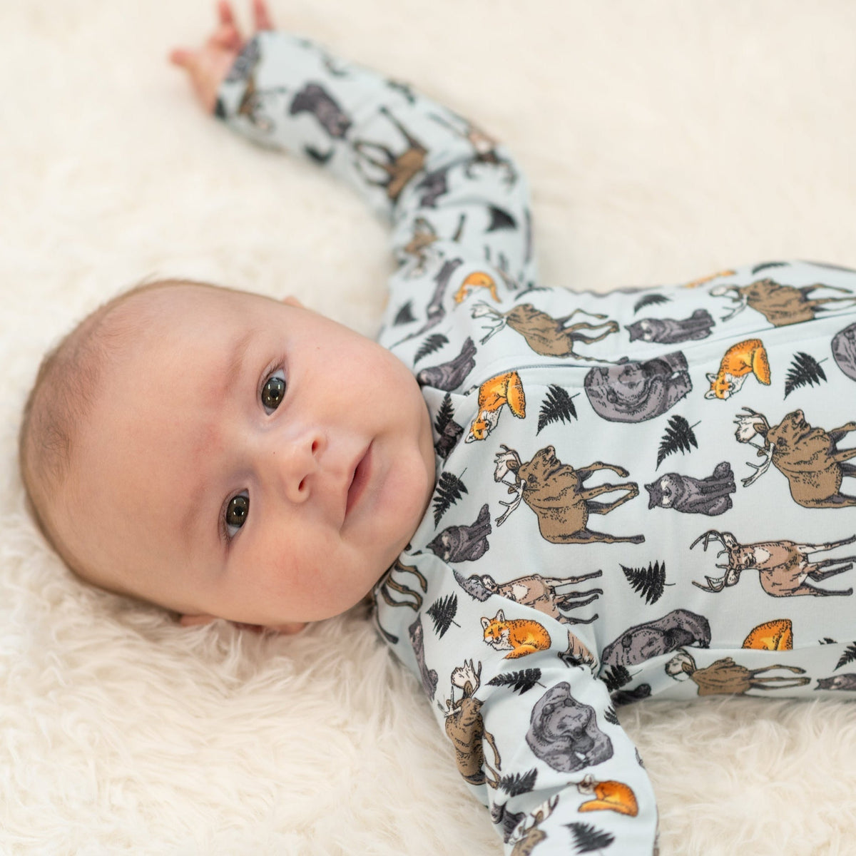 Into the Wild Bamboo Baby Zipper Footie
