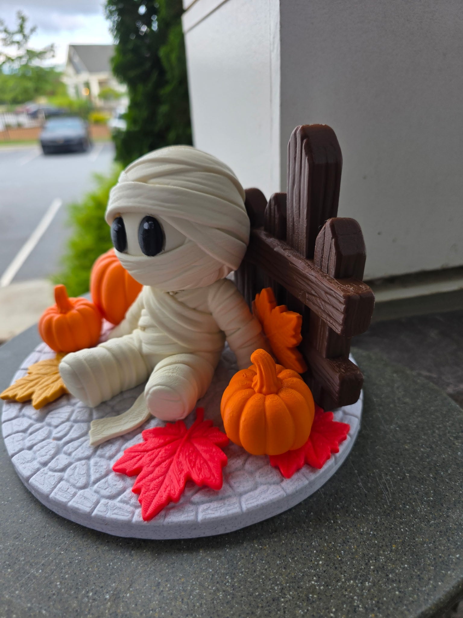 3D Printed Mummy Pumpkin Fall Halloween Décor – Handmade Display